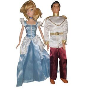 VTG Disney Cinderella & Prince Charming Barbie Dolls Set 12" Dolls Royal